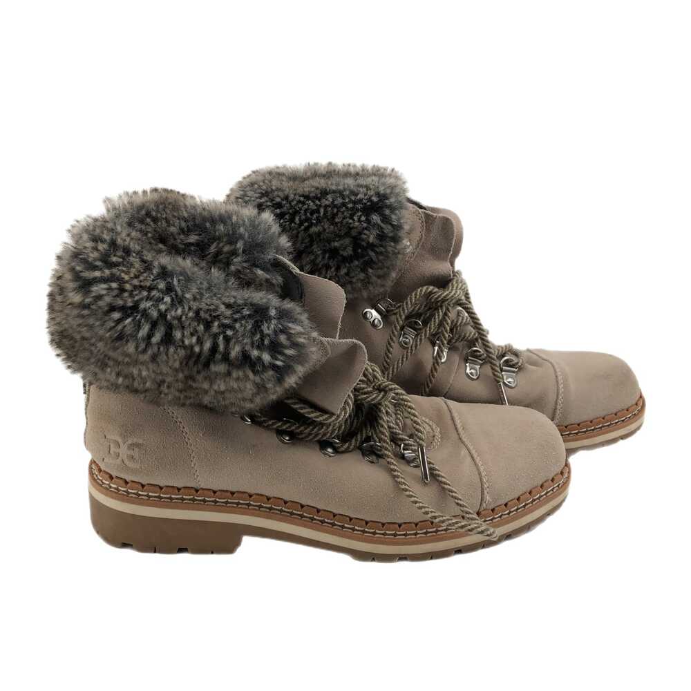 Sam Edelman Beige Ankle Boots Round Toe Lace-Up | Womens 7.5